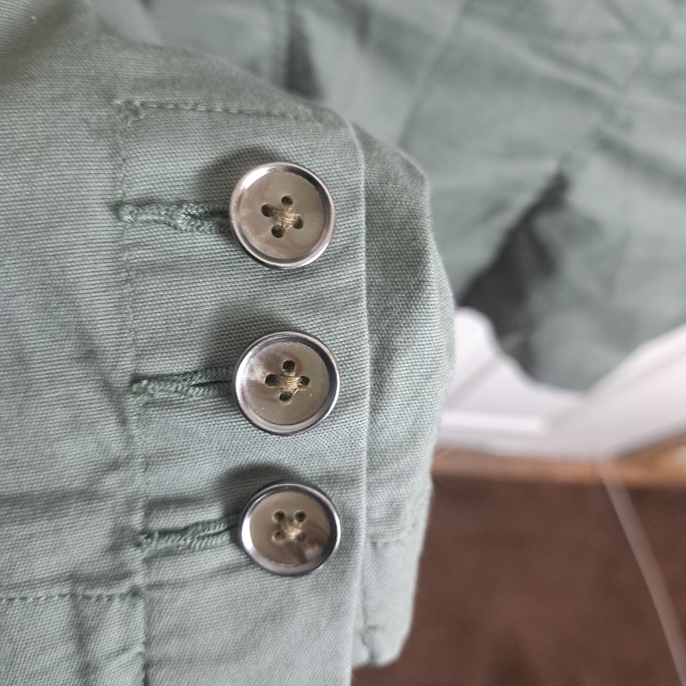 Cabi Women Small Olive Army Green Spring Lightweight Stretch Blazer Jacket - Picture 8 of 9
